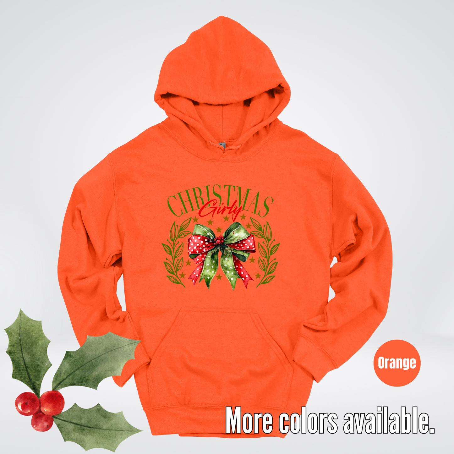 Christmas Girly Green And Red Coquette Hoodie