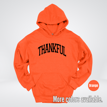 Thankful Varsity Hoodie - Black Design