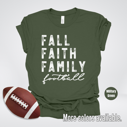 Fall Faith Family Football T-Shirt