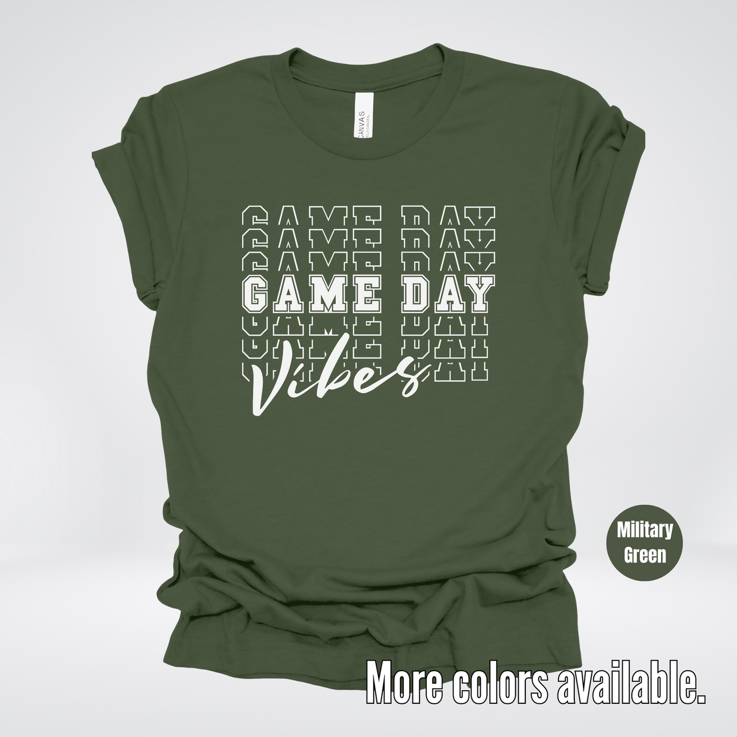 Game Day Vibes Stacked - White Design - T-Shirt