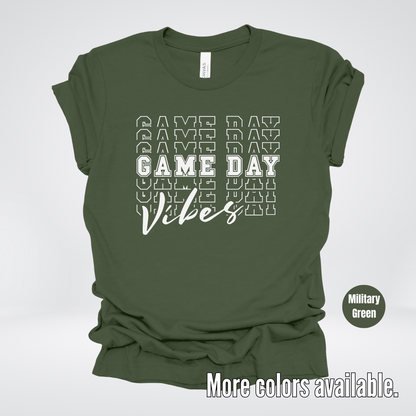 Game Day Vibes Stacked - White Design - T-Shirt