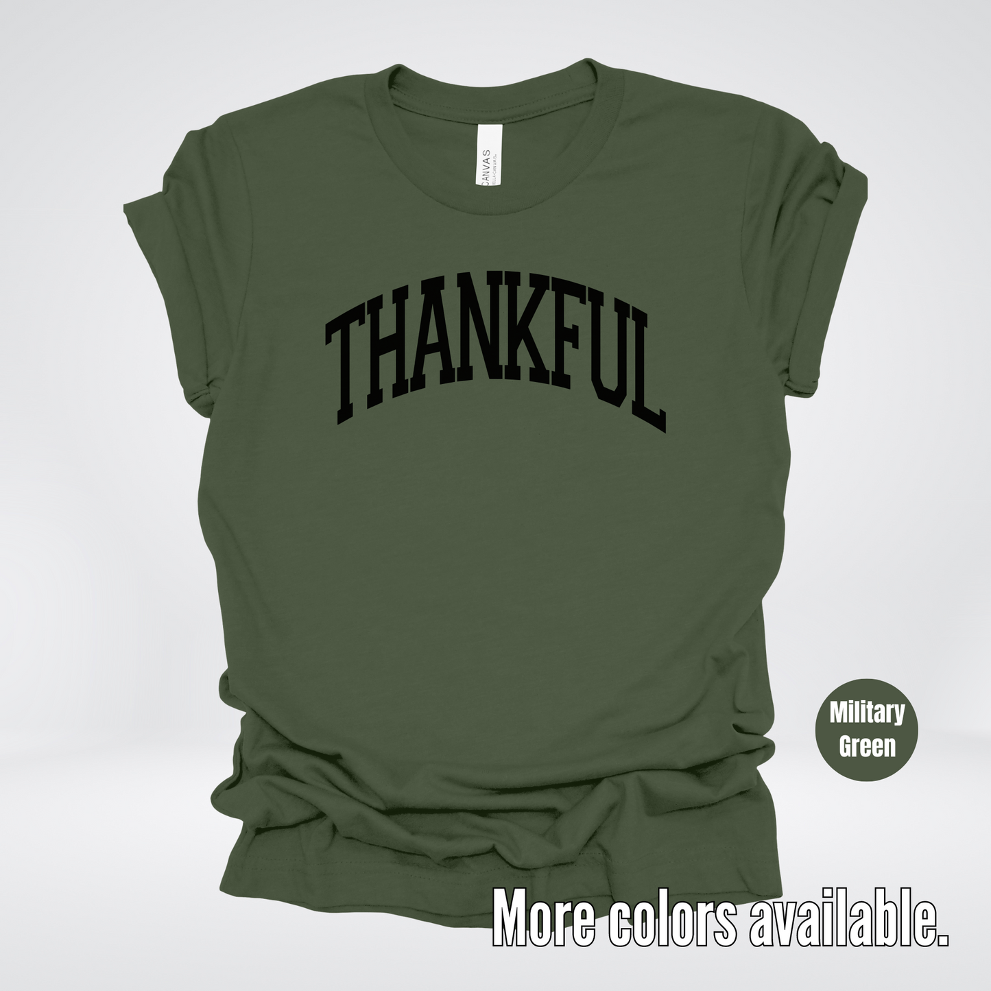 Thankful Varsity T-Shirt - Black Design