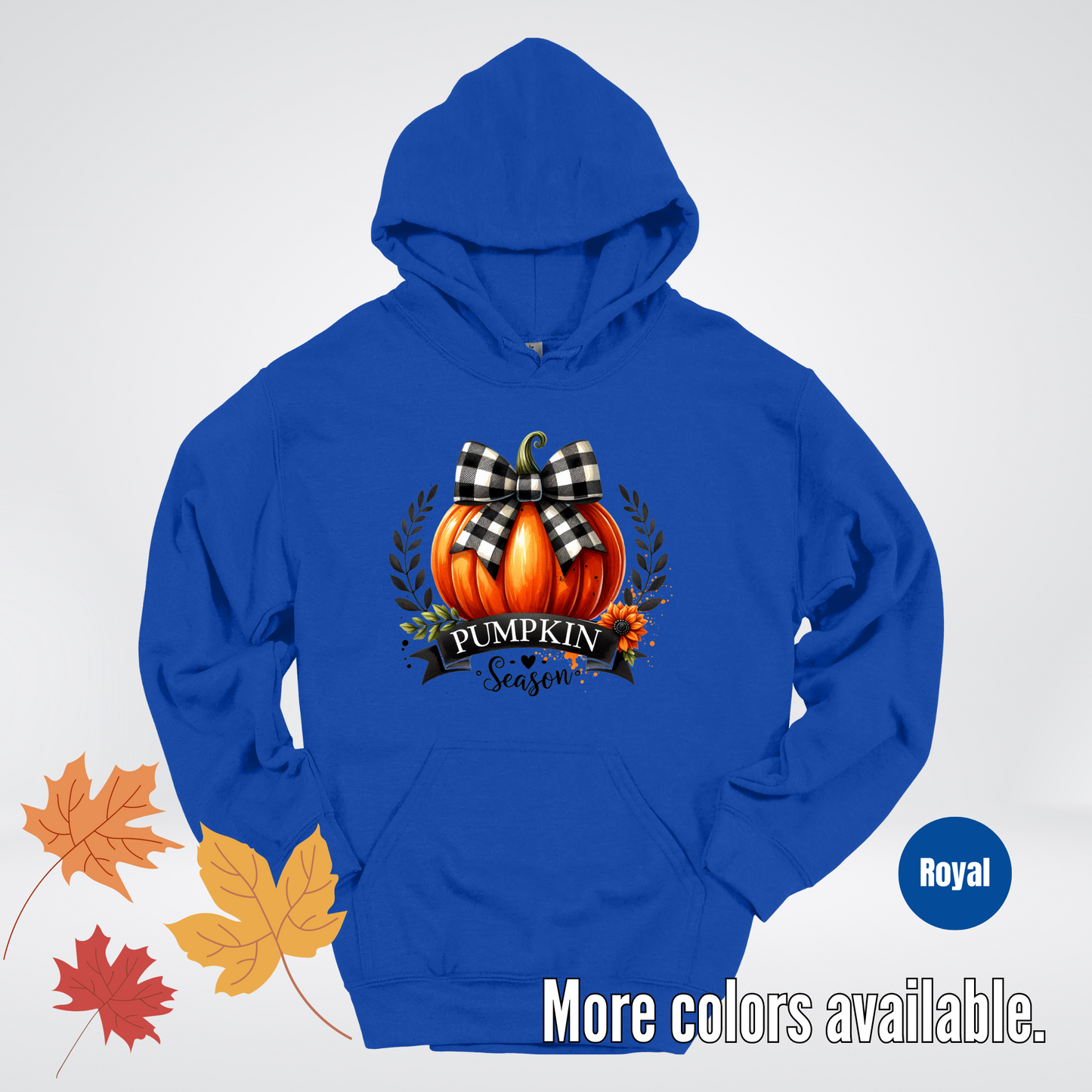 Pumpkin Season Black And While Flannel Coquette Bow Hoodie