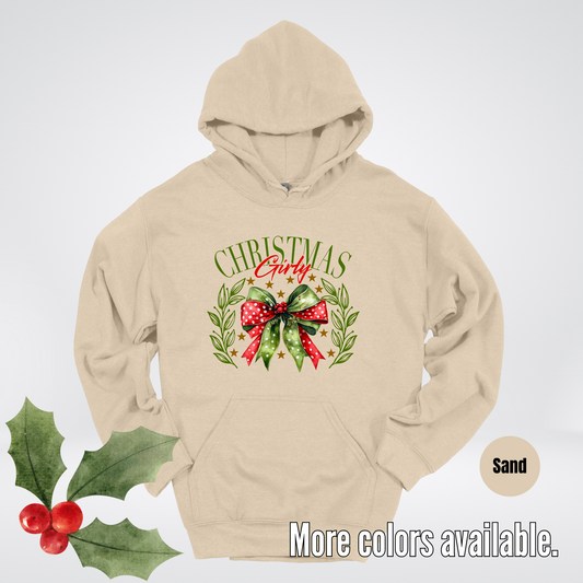 Christmas Girly Green And Red Coquette Hoodie