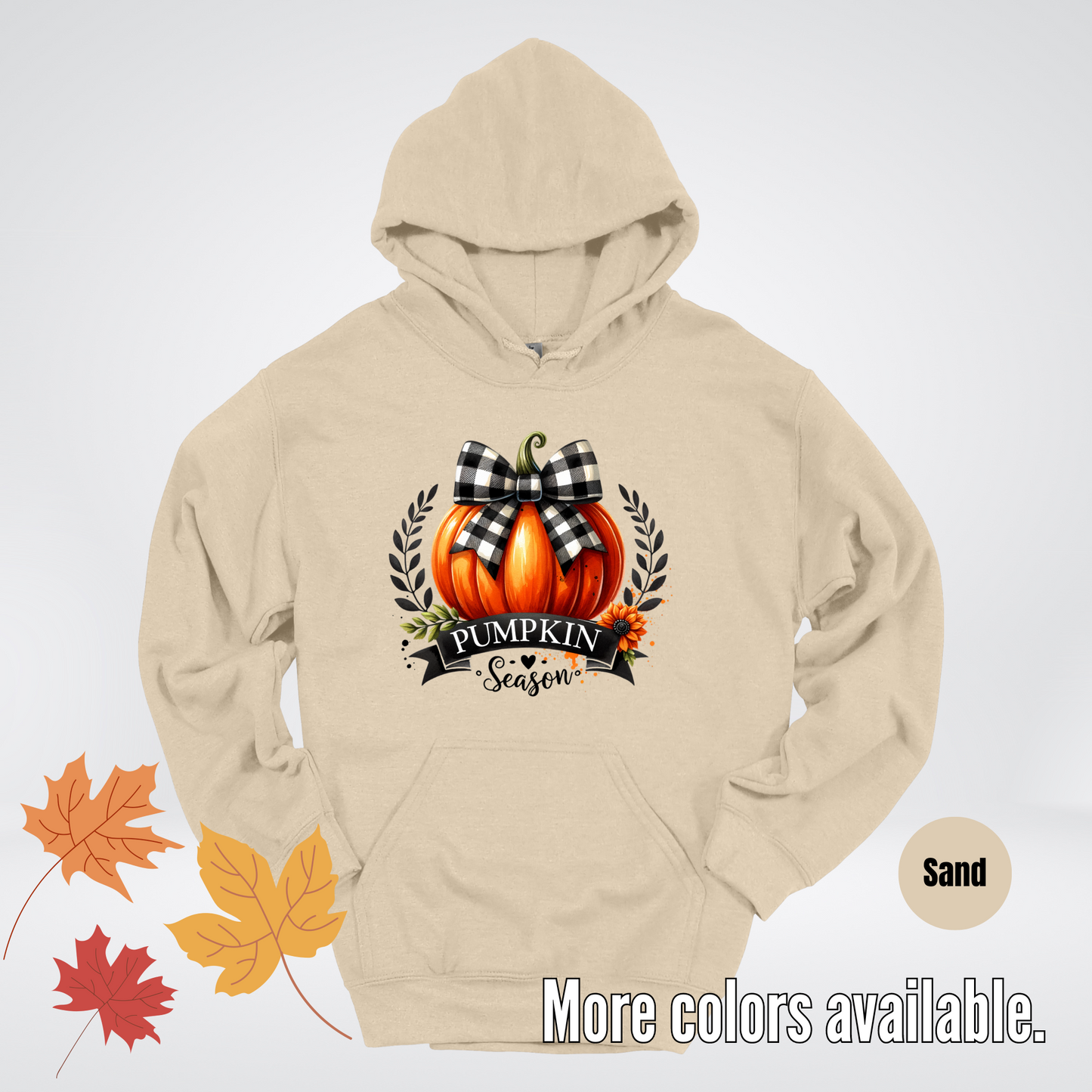 Pumpkin Season Black And While Flannel Coquette Bow Hoodie