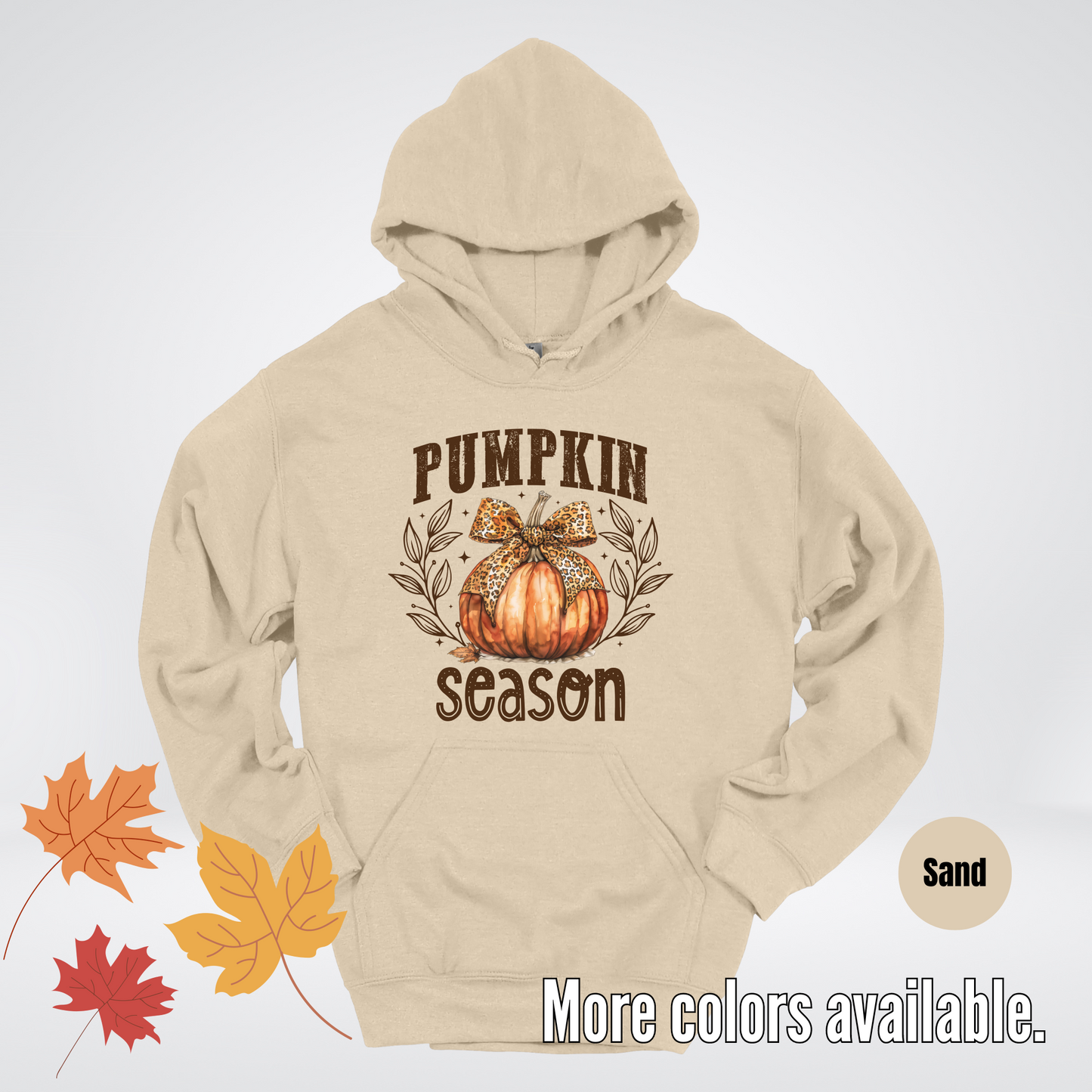 Pumpkin Season Leopard Print Coquette Bow Hoodie