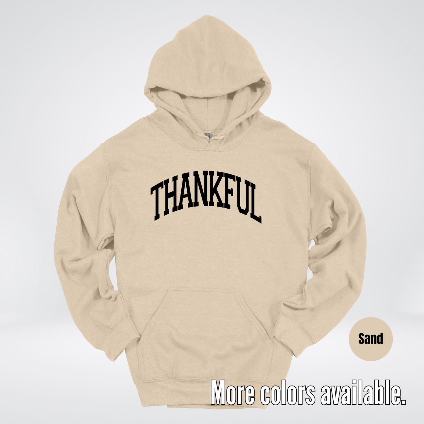 Thankful Varsity Hoodie - Black Design