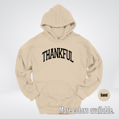 Thankful Varsity Hoodie - Black Design