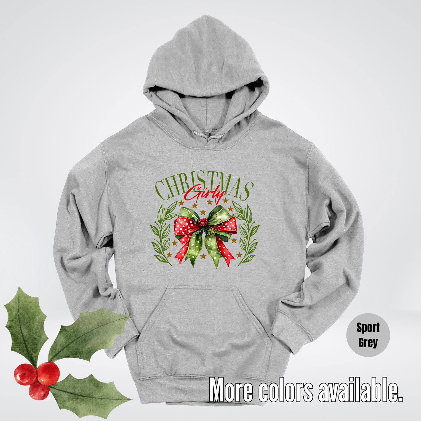 Christmas Girly Green And Red Coquette Hoodie