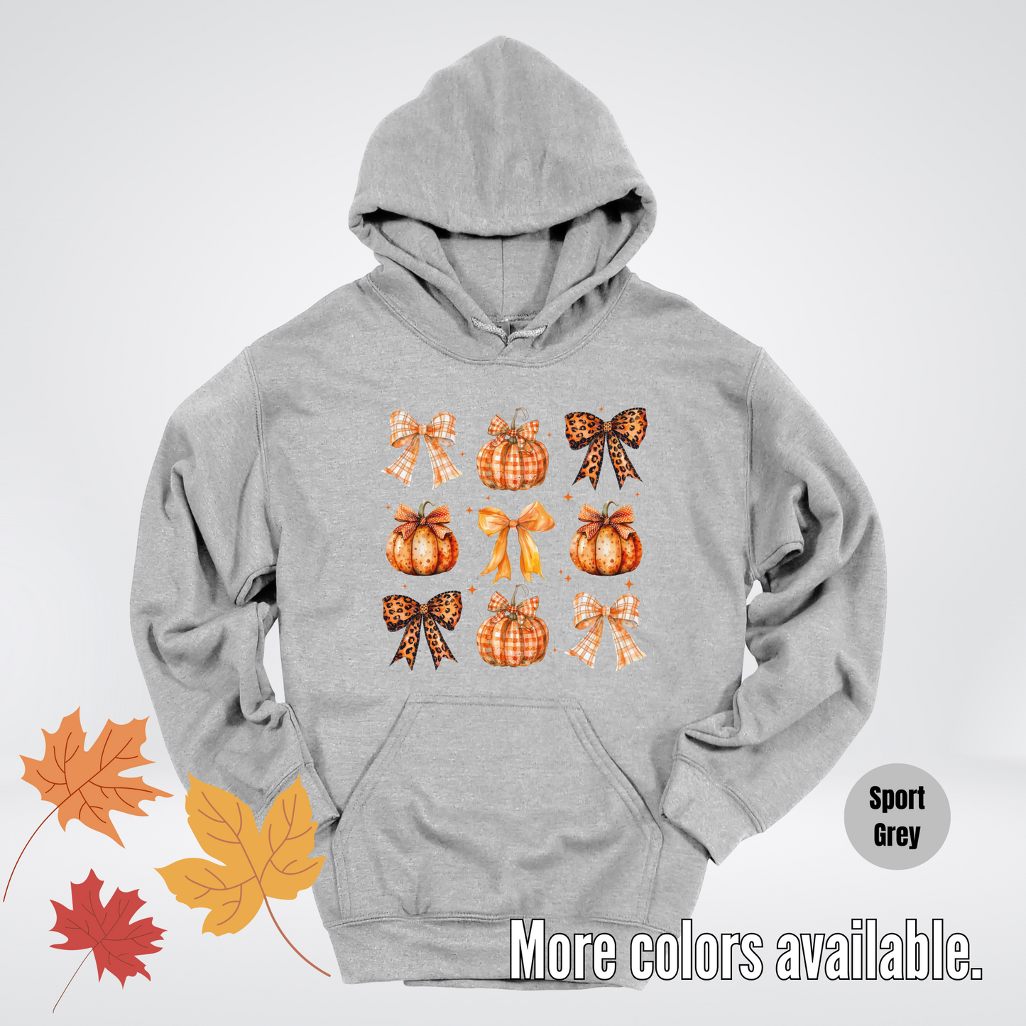 Fall Coquette Leopard Print and Flannel Bows And Pumpkins Hoodie