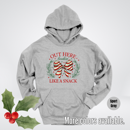 Out Here Lookin Like A Snack Coquette Christmas Hoodie