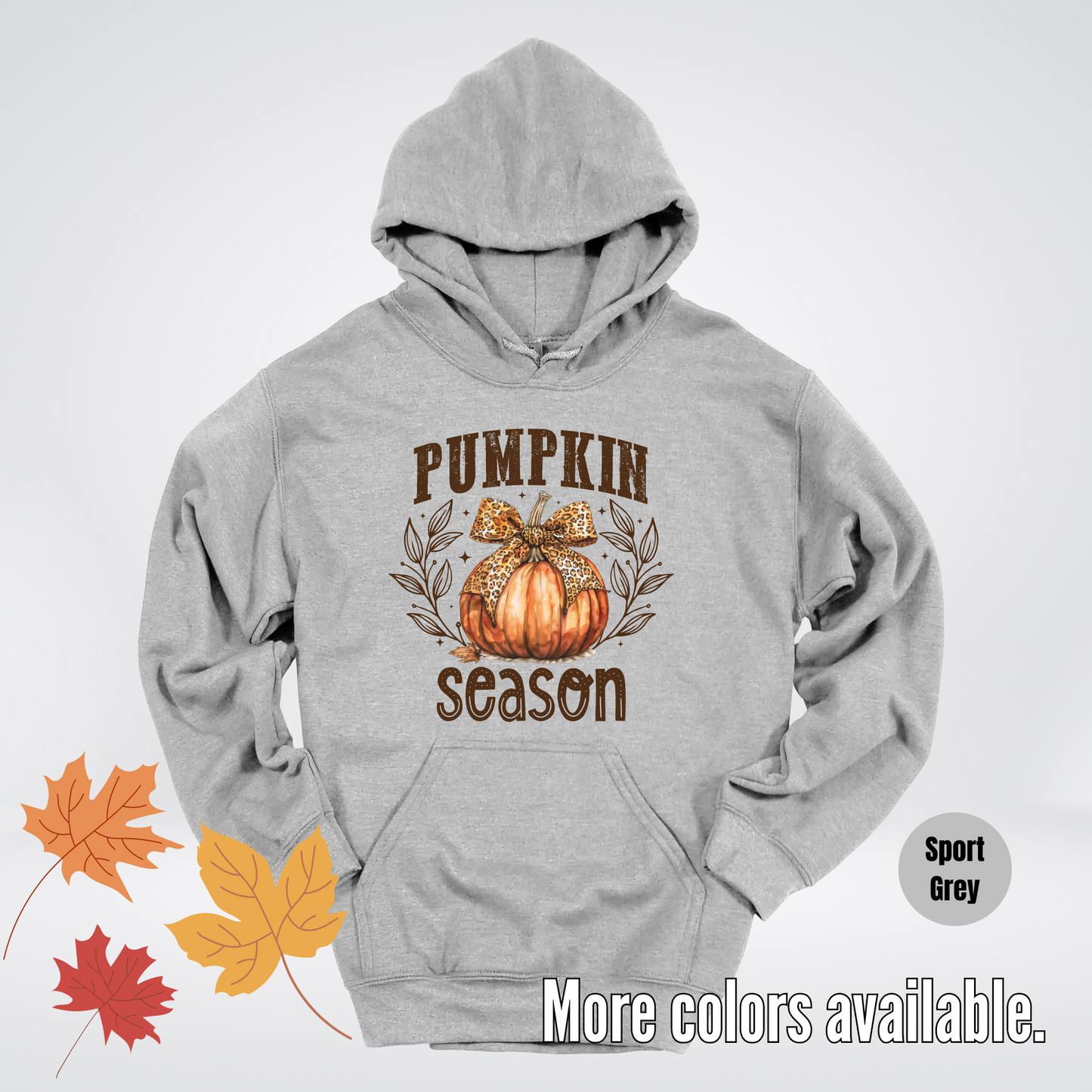 Pumpkin Season Leopard Print Coquette Bow Hoodie