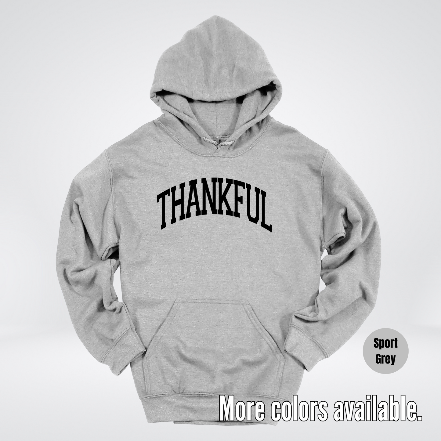 Thankful Varsity Hoodie - Black Design