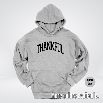 Thankful Varsity Hoodie - Black Design