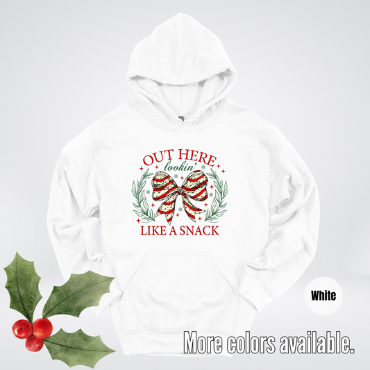 Out Here Lookin Like A Snack Coquette Christmas Hoodie