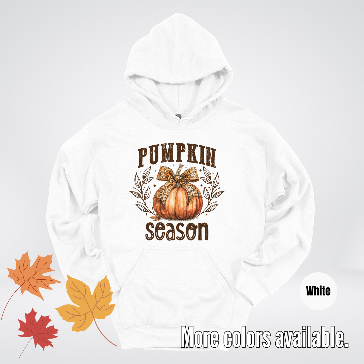 Pumpkin Season Leopard Print Coquette Bow Hoodie