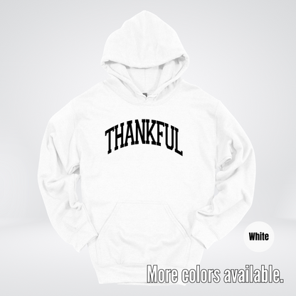 Thankful Varsity Hoodie - Black Design