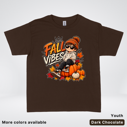 Fall Vibes – Cool Pumpkin Patch Autumn Youth T-Shirt