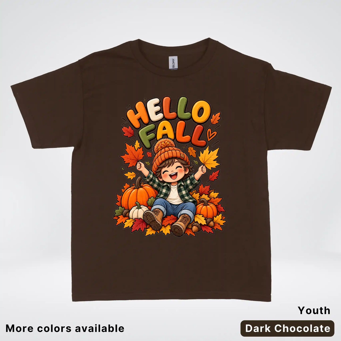 Hello Fall – Autumn Pumpkin Patch Youth T-Shirt