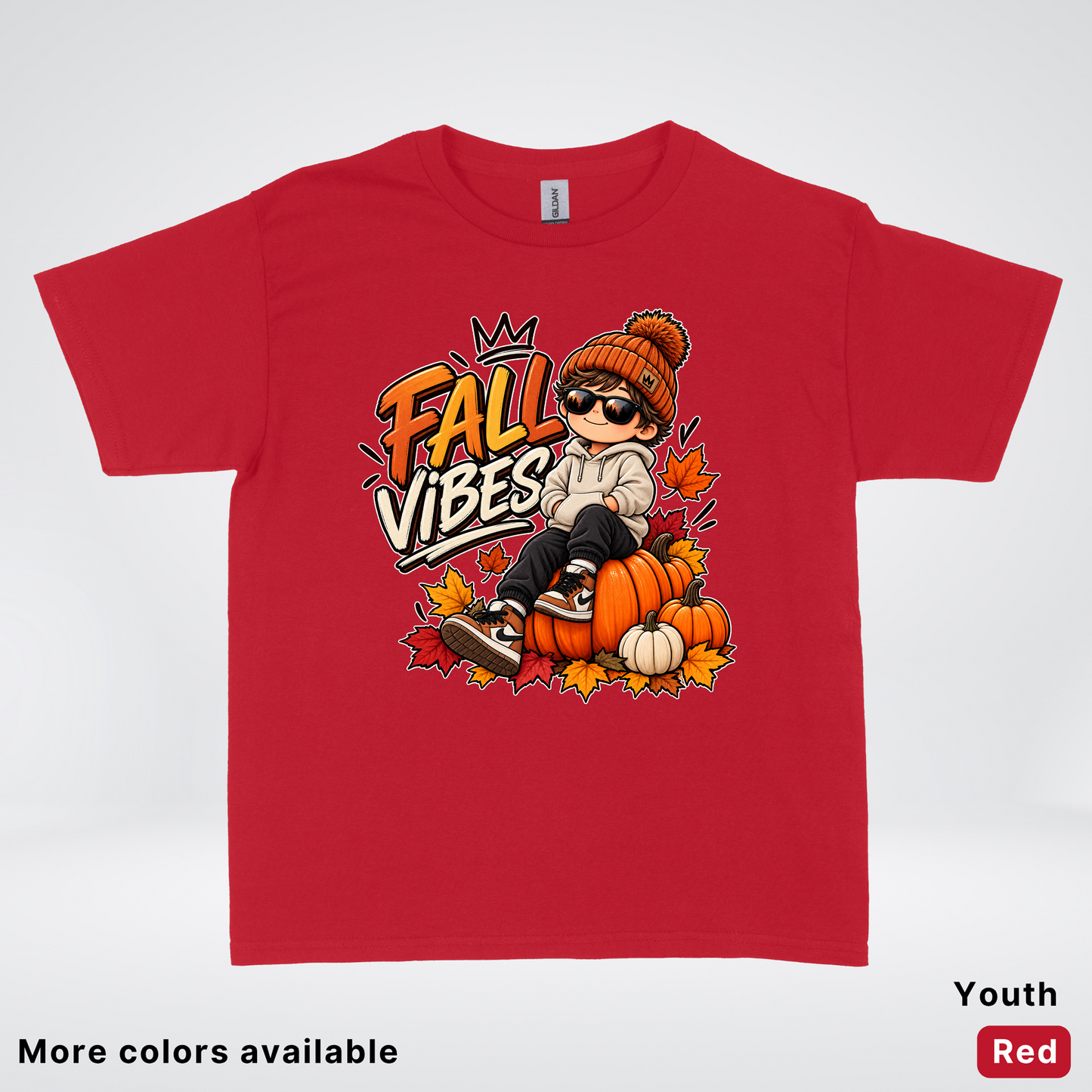 Fall Vibes – Cool Pumpkin Patch Autumn Youth T-Shirt