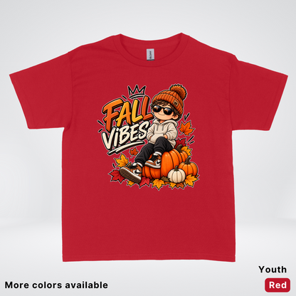 Fall Vibes – Cool Pumpkin Patch Autumn Youth T-Shirt
