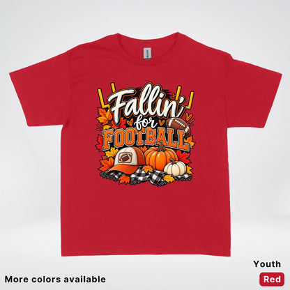 Fallin’ for Football – Pumpkin Season Game Day Youth T-Shirt