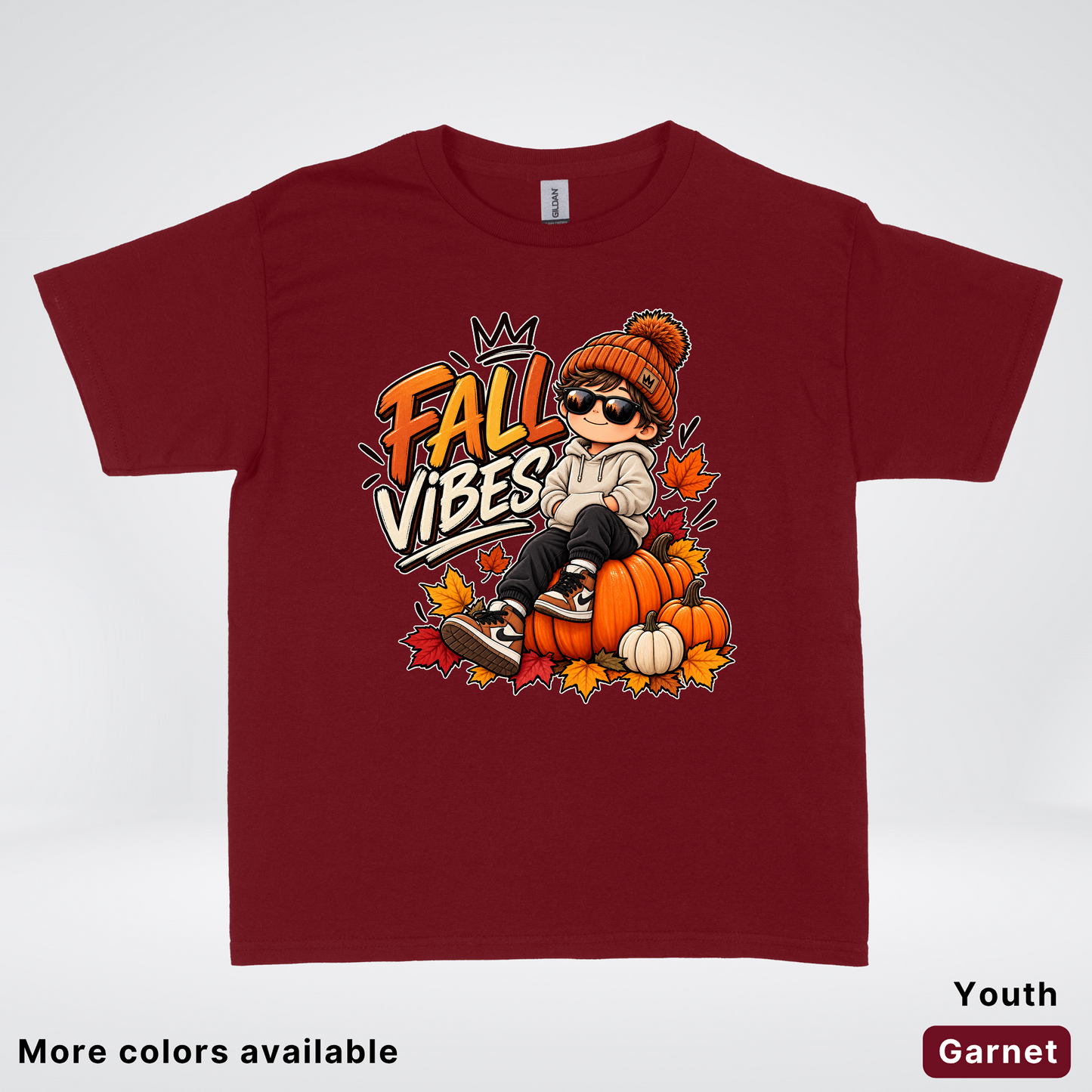 Fall Vibes – Cool Pumpkin Patch Autumn Youth T-Shirt