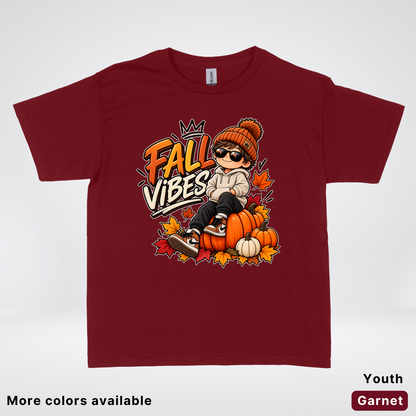 Fall Vibes – Cool Pumpkin Patch Autumn Youth T-Shirt