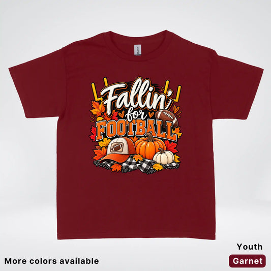 Fallin’ for Football – Pumpkin Season Game Day Youth T-Shirt