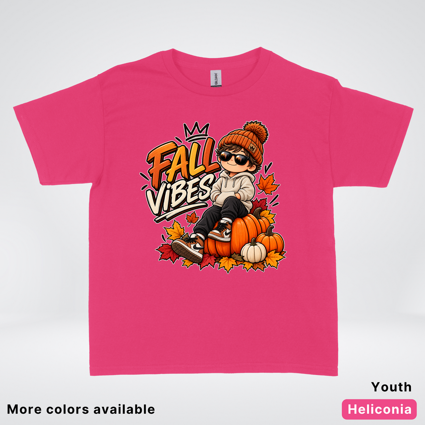 Fall Vibes – Cool Pumpkin Patch Autumn Youth T-Shirt