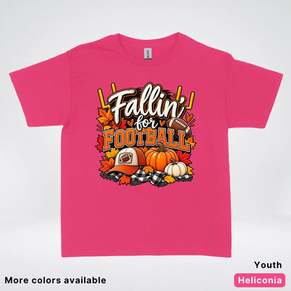 Fallin’ for Football – Pumpkin Season Game Day Youth T-Shirt