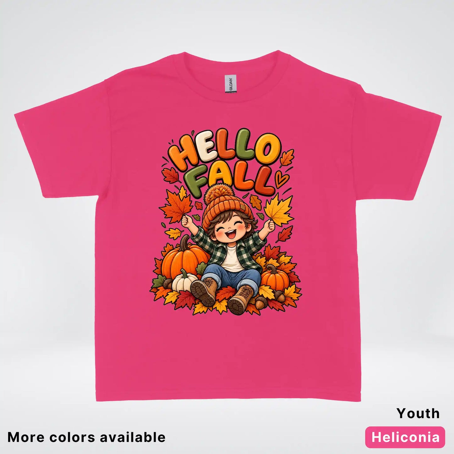 Hello Fall – Autumn Pumpkin Patch Youth T-Shirt