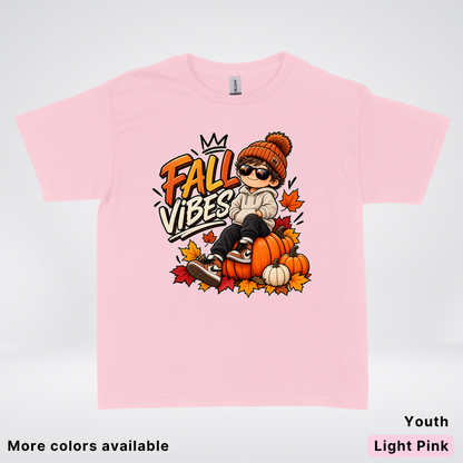 Fall Vibes – Cool Pumpkin Patch Autumn Youth T-Shirt