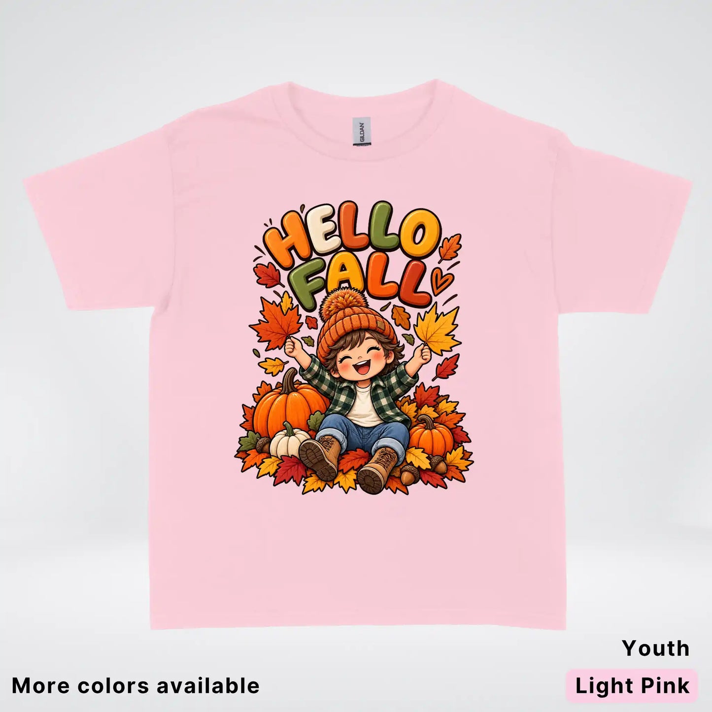 Hello Fall – Autumn Pumpkin Patch Youth T-Shirt