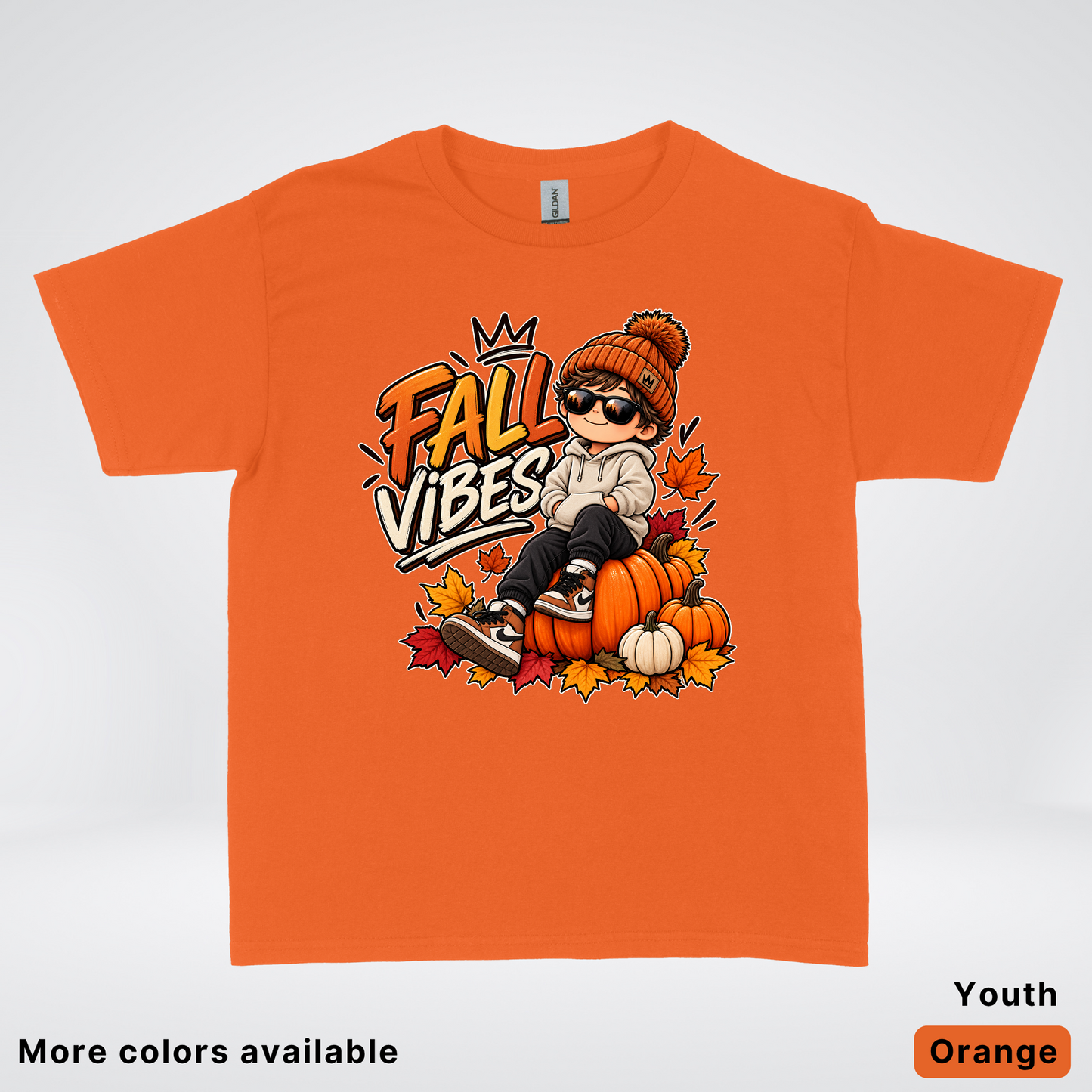 Fall Vibes – Cool Pumpkin Patch Autumn Youth T-Shirt