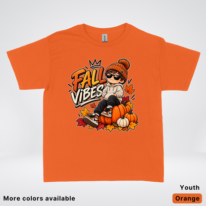 Fall Vibes – Cool Pumpkin Patch Autumn Youth T-Shirt