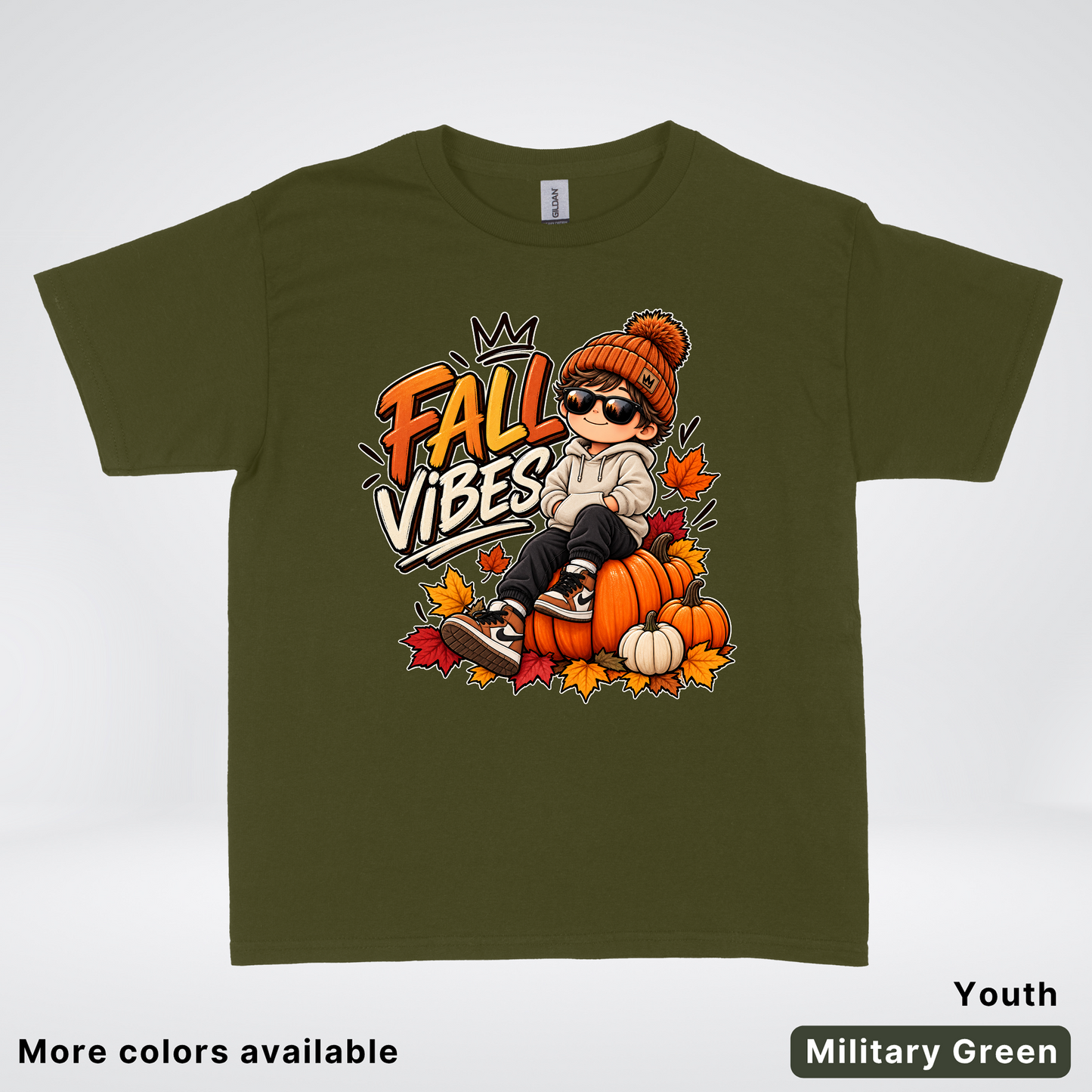 Fall Vibes – Cool Pumpkin Patch Autumn Youth T-Shirt