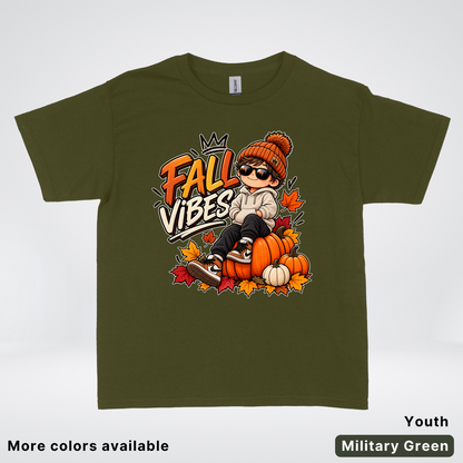 Fall Vibes – Cool Pumpkin Patch Autumn Youth T-Shirt