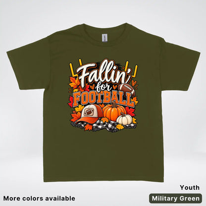 Fallin’ for Football – Pumpkin Season Game Day Youth T-Shirt