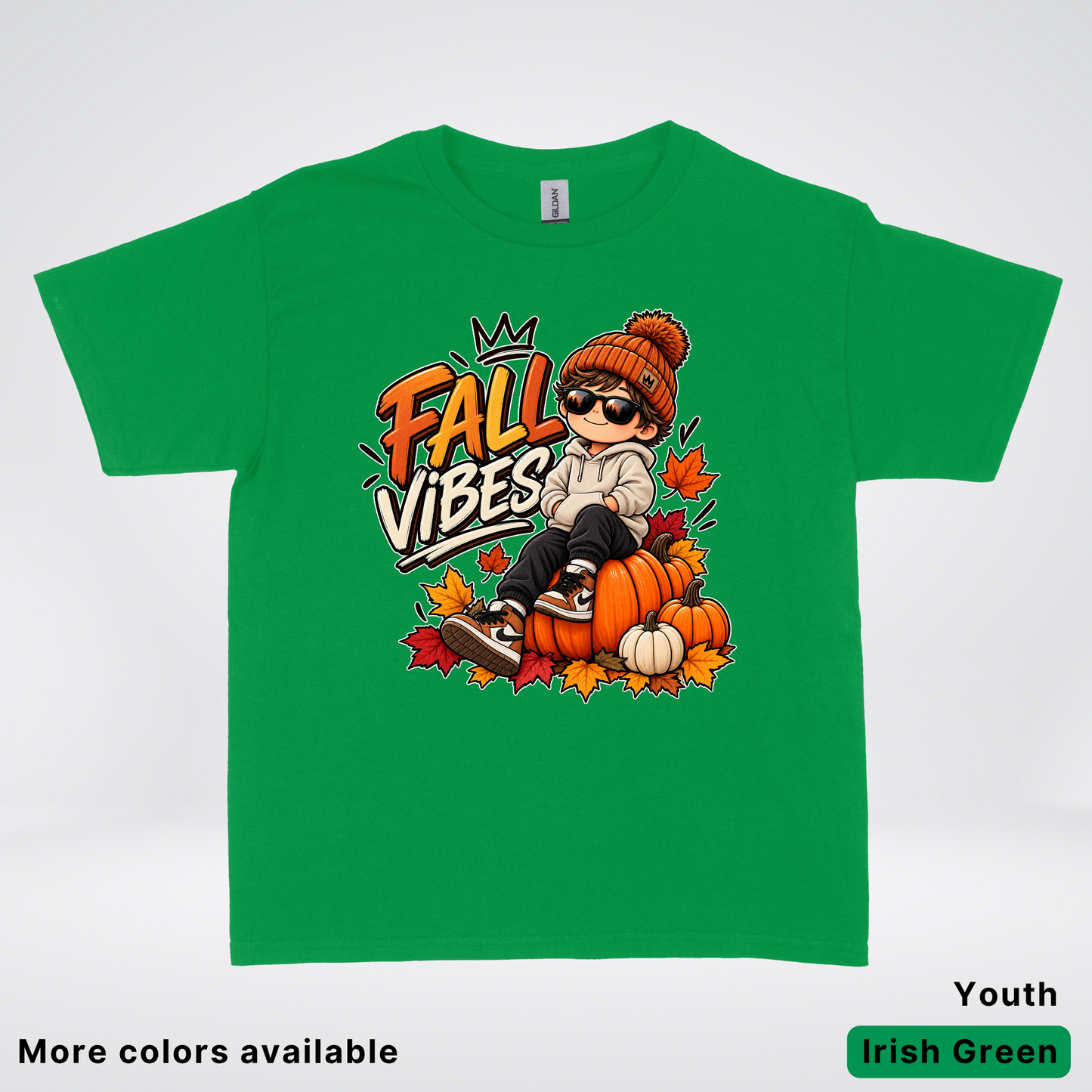 Fall Vibes – Cool Pumpkin Patch Autumn Youth T-Shirt
