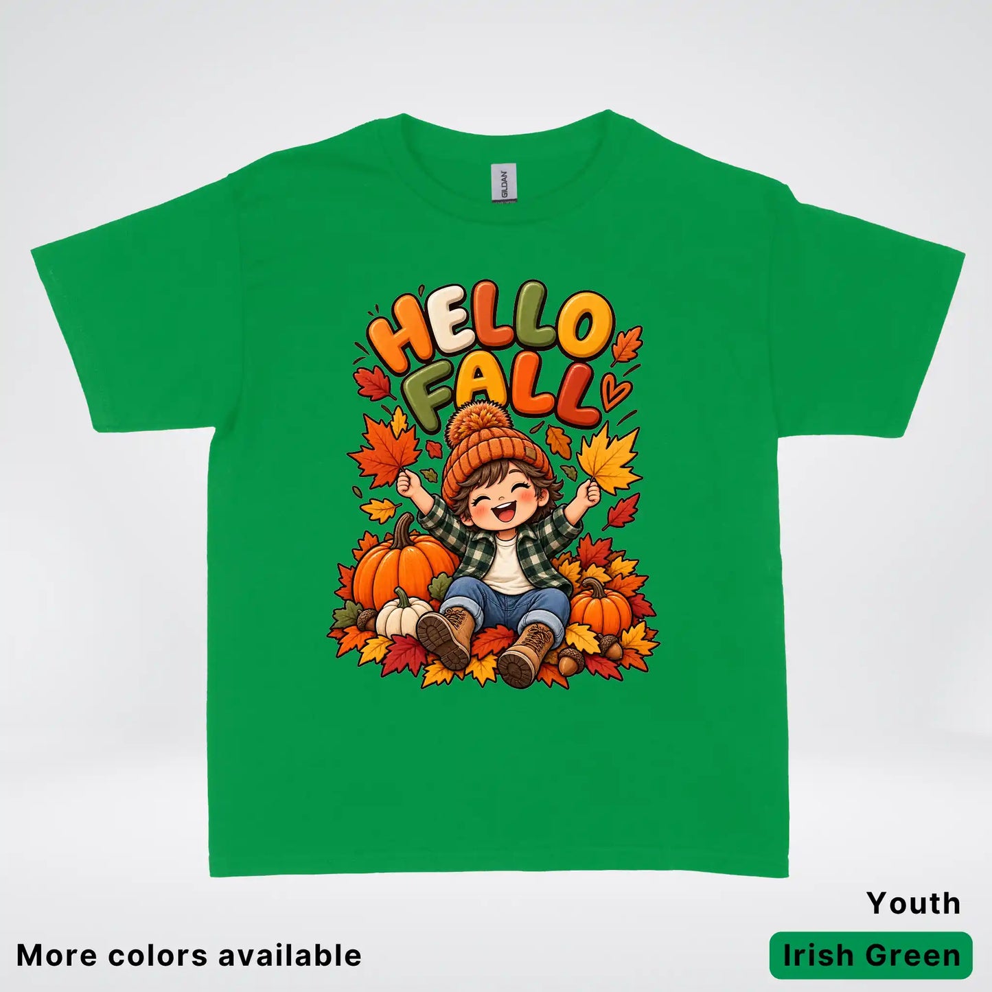 Hello Fall – Autumn Pumpkin Patch Youth T-Shirt