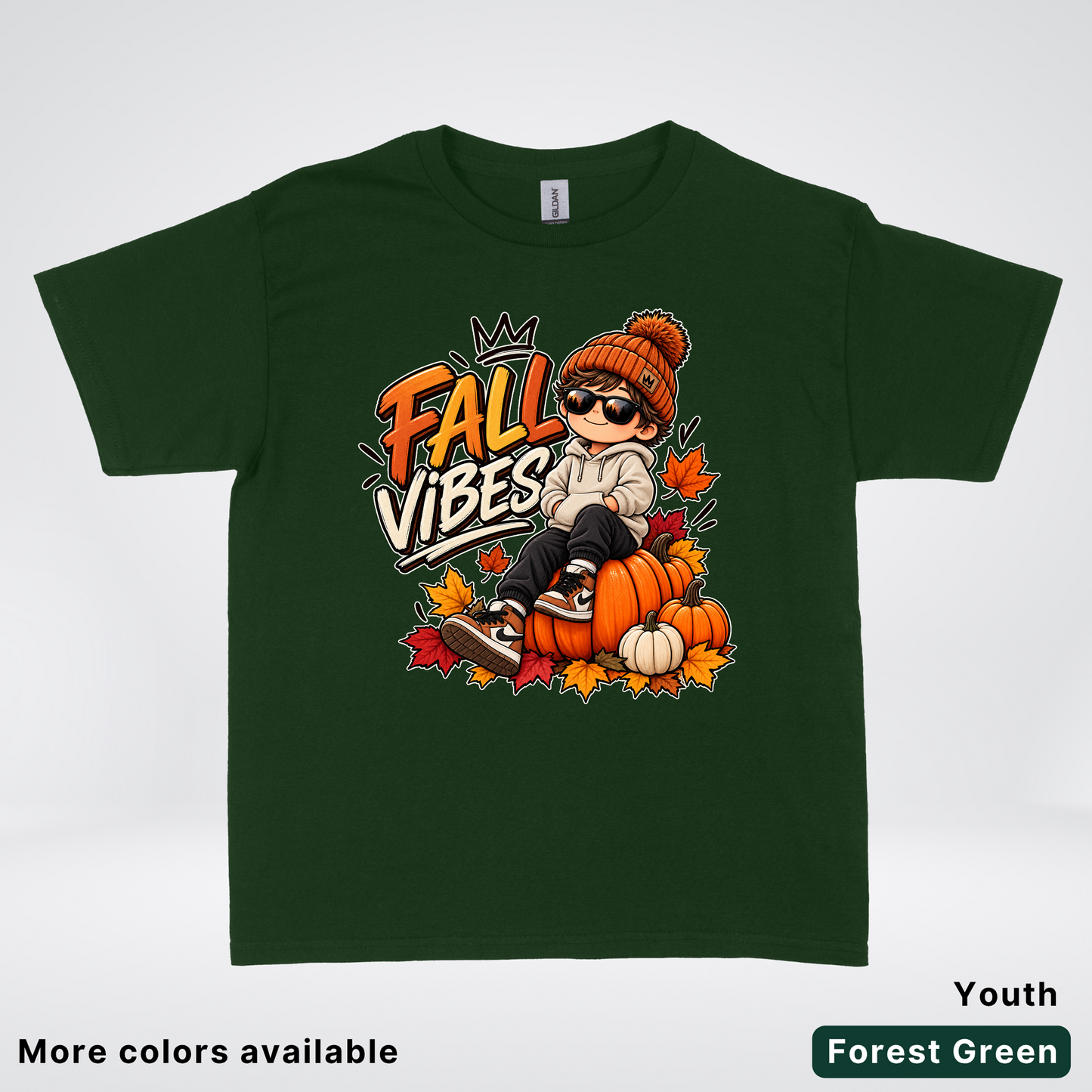 Fall Vibes – Cool Pumpkin Patch Autumn Youth T-Shirt