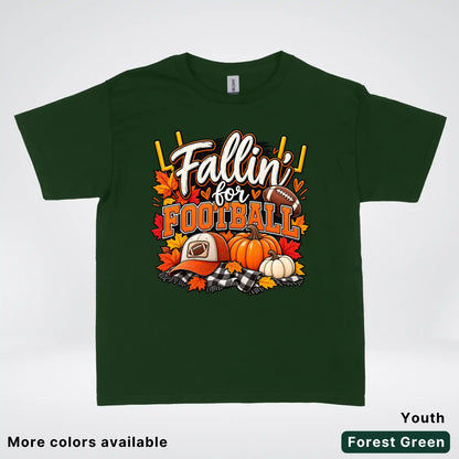 Fallin’ for Football – Pumpkin Season Game Day Youth T-Shirt