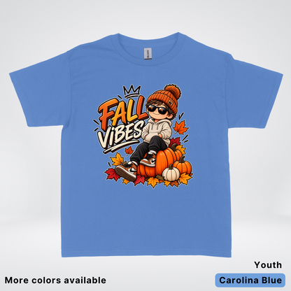 Fall Vibes – Cool Pumpkin Patch Autumn Youth T-Shirt