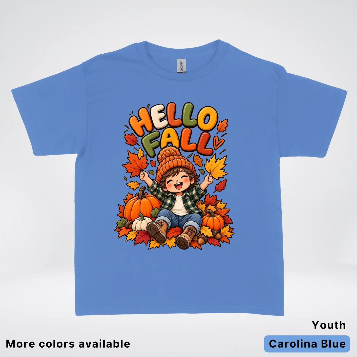 Hello Fall – Autumn Pumpkin Patch Youth T-Shirt