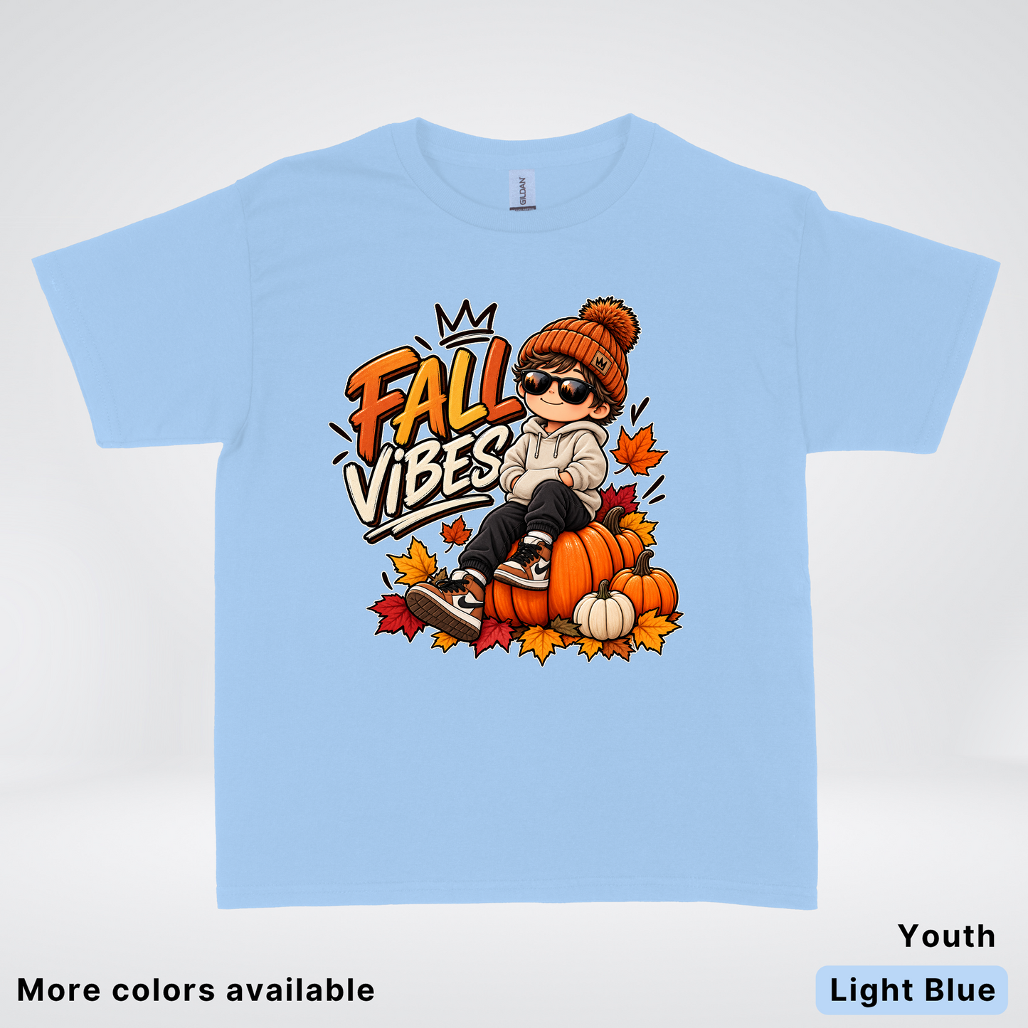 Fall Vibes – Cool Pumpkin Patch Autumn Youth T-Shirt