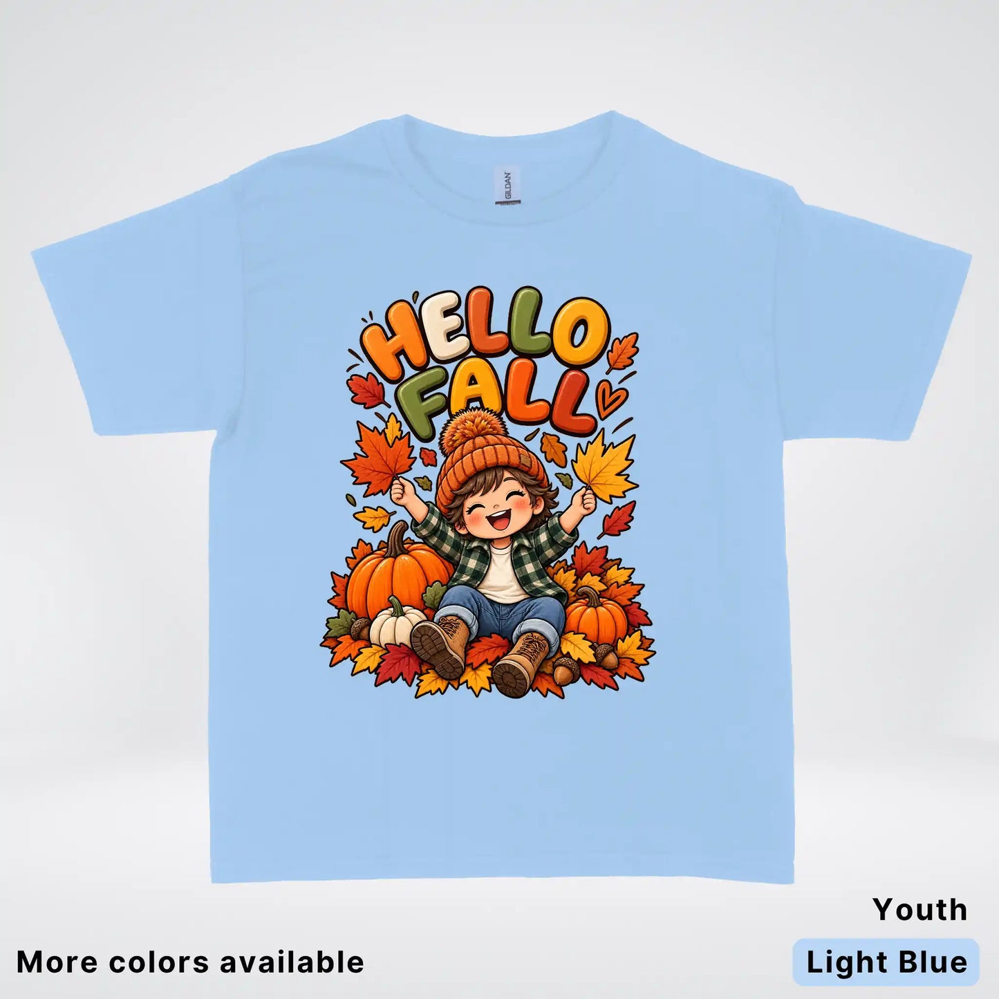 Hello Fall – Autumn Pumpkin Patch Youth T-Shirt