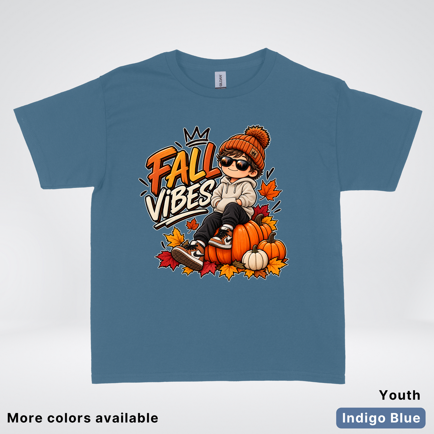 Fall Vibes – Cool Pumpkin Patch Autumn Youth T-Shirt