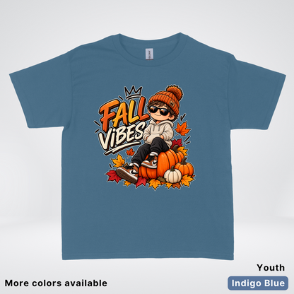 Fall Vibes – Cool Pumpkin Patch Autumn Youth T-Shirt