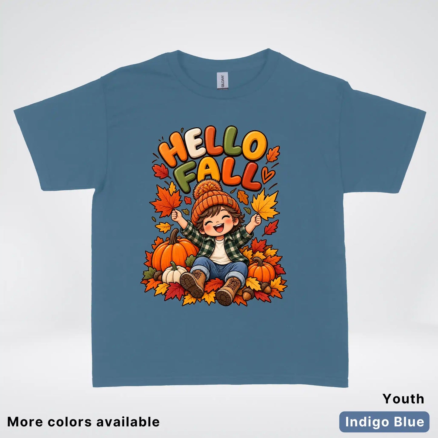 Hello Fall – Autumn Pumpkin Patch Youth T-Shirt